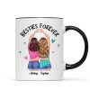 Back View Heart Hands Besties Forever Personalized Mug