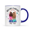Back View Heart Hands Besties Forever Personalized Mug