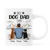Back View Man Sitting With Dogs Best Dog Dad Ever Mountain Sketch Personalized Mug