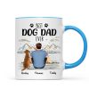 Back View Man Sitting With Dogs Best Dog Dad Ever Mountain Sketch Personalized Mug