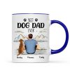 Back View Man Sitting With Dogs Best Dog Dad Ever Mountain Sketch Personalized Mug