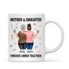 Back View Mom And Daughters Walking Mother & Daughter Forever Linked Together Personalized Mug