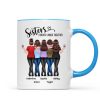 Back View Sisters Walking Forever Linked Together Personalized Mug, Gift For Sisters, Siblings
