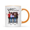 Back View Sisters Walking Forever Linked Together Personalized Mug, Gift For Sisters, Siblings