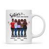 Back View Sisters Walking Forever Linked Together Personalized Mug, Gift For Sisters, Siblings