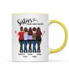 Back View Sisters Walking Forever Linked Together Personalized Mug, Gift For Sisters, Siblings