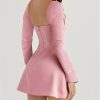 Backless Charmaine Romantic Long Sleeve Mini Dress