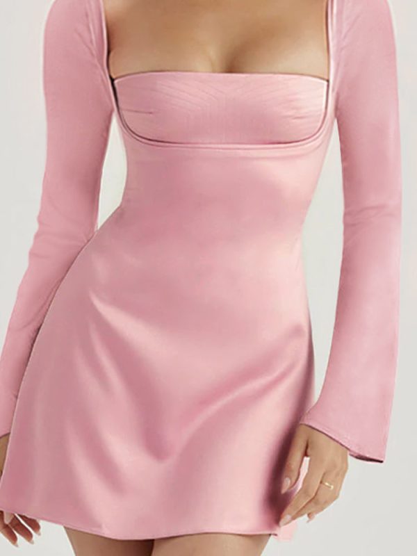 Backless Charmaine Romantic Long Sleeve Mini Dress