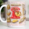 Baking With Love And Style Gold Mixer And Rolling Pin - Personalized Custom Coffee Mug - COOK037_MG