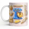 Baking With Love And Style Gold Mixer And Rolling Pin - Personalized Custom Coffee Mug - COOK037_MG