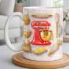 Baking With Love And Style Gold Mixer And Rolling Pin - Personalized Custom Coffee Mug - COOK037_MG