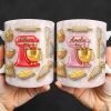 Baking With Love And Style Gold Mixer And Rolling Pin - Personalized Custom Coffee Mug - COOK037_MG