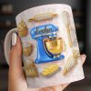 Baking With Love And Style Gold Mixer And Rolling Pin - Personalized Custom Coffee Mug - COOK037_MG