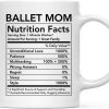 Ballet Mom Nutritional Facts Coffee Mug Gift for Dance Mom from Daughter Son Birthday Mother's Day Gift