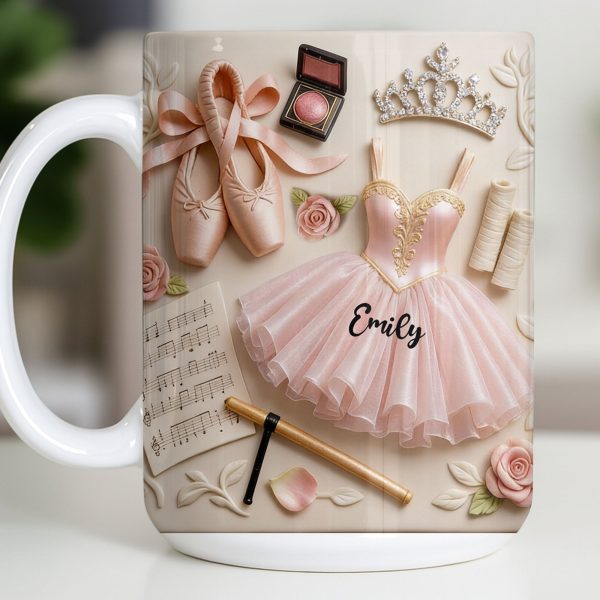 Ballet Slippers And Tutu Personalized Mug - Personalized Custom Coffee Mug - HOB012_MG