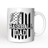 Baseball Dad Personalized Mug, Patriotic Gift for Sports Fathers with Custom Name