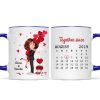 Be Mine Doll Couple Kissing Calendar Personalized Mug - Gift For Him Gift For Her