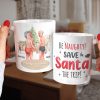 Be Naughty! Save Santa The Trip! Personalized Coffee Mug- Gift For Him/ Gift For Her- Naughty Old Couple Coffee Mug