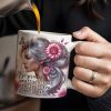 Be Pretty, Strong, Brave, Kind Mug With Flowers And Butterfly - Personalized Custom Coffee Mug - GDT206_MG