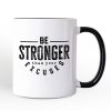 Be Stronger Than Your Excuses Personalized Mug, Motivational Gym Workout Fitness Gift with Custom Name