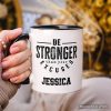 Be Stronger Than Your Excuses Personalized Mug, Motivational Gym Workout Fitness Gift with Custom Name