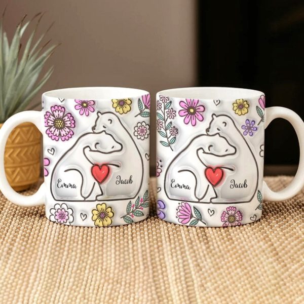 Bear Family Bear Mama Papa With 3D Inflated Effect Mug Personalized Gift HO82 890522