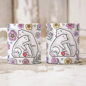 Bear Family Bear Mama Papa With 3D Inflated Effect Mug Personalized Gift HO82 890522