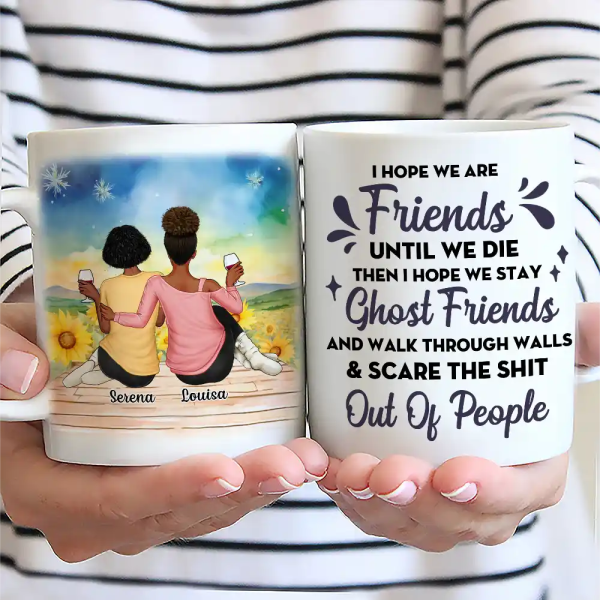 Because Of You I Laugh A Little Harder - Personalized Mug