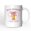 Beer Drinkers Social Club Personalized Mug, Coquette Pink Bow Gift with Custom Name for Girly Summer Bachelorette Vibes