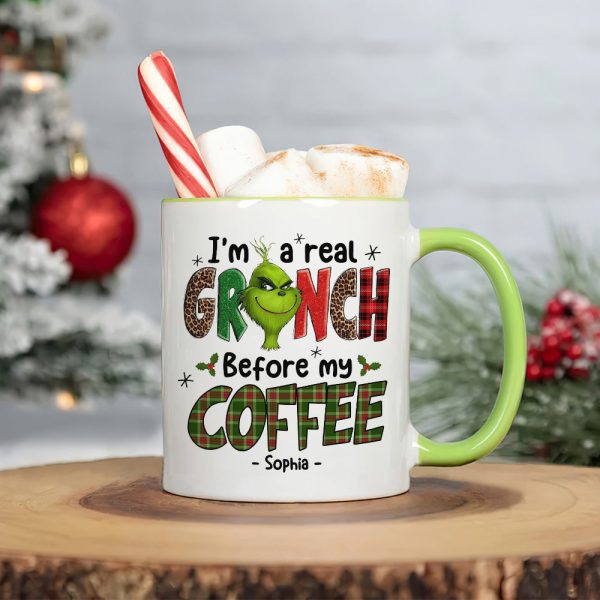 Before My Coffee/ Tea, Gift For Coffee And Tea Lover, Personalized Mug, Green Monster Mug, Christmas Gift 02HUTI121023