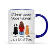Behind Good Woman Are Dogs Back View Sitting Dog Personalized Mug