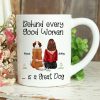 Behind Good Woman Are Dogs Back View Sitting Dog Personalized Mug
