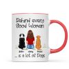 Behind Good Woman Are Dogs Back View Sitting Dog Personalized Mug