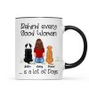 Behind Good Woman Are Dogs Back View Sitting Dog Personalized Mug