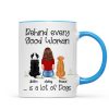 Behind Good Woman Are Dogs Back View Sitting Dog Personalized Mug