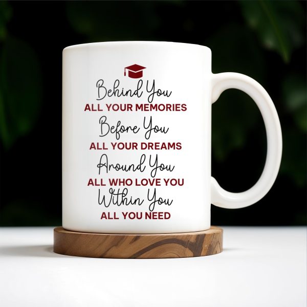 Behind You All Your Memories, Graduation Cap And Diploma - Personalized Custom Coffee Mug - GRAD015_MG