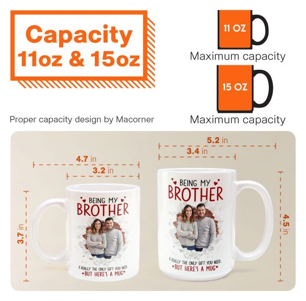 Being My Brother Is Really The Only Gift You Need - Personalized Photo Funny Mug