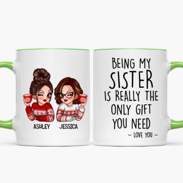 Being My Sister Is Really The Only Gift You Need Personalized Mug, Just Because Birthday Christmas Gift for Sisters
