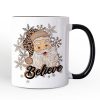 Believe Santa Cheetah Leopard Personalized Mug, Retro Christmas Gift with Custom Name