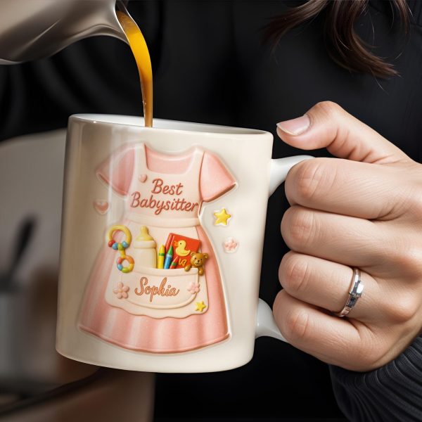 Best Babysitter With Children's Toys And Dress Design - Personalized Custom Coffee Mug - JBS001_MG