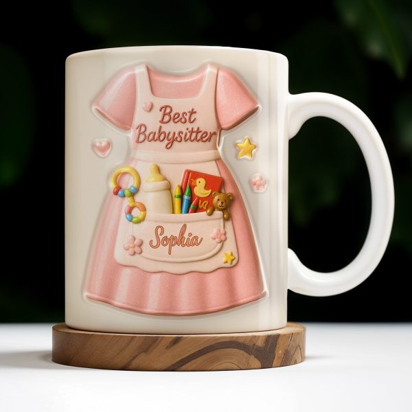 Best Babysitter With Children's Toys And Dress Design - Personalized Custom Coffee Mug - JBS001_MG