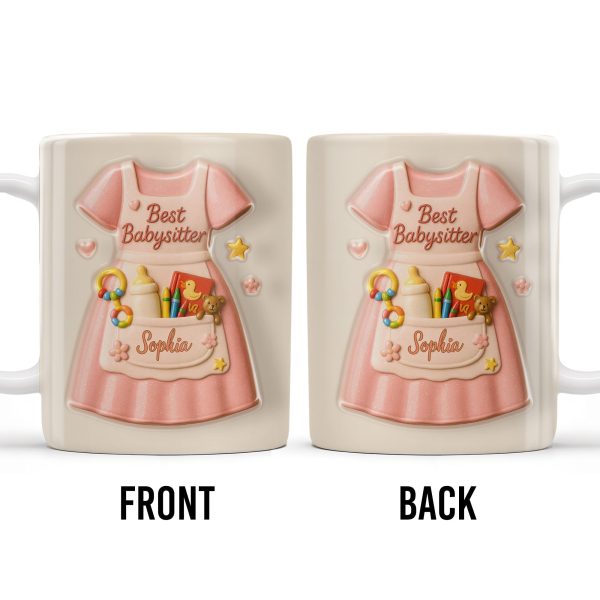 Best Babysitter With Children's Toys And Dress Design - Personalized Custom Coffee Mug - JBS001_MG
