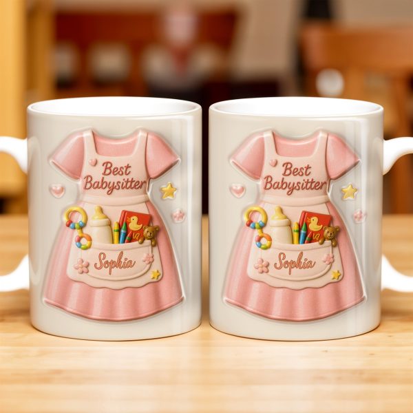 Best Babysitter With Children's Toys And Dress Design - Personalized Custom Coffee Mug - JBS001_MG