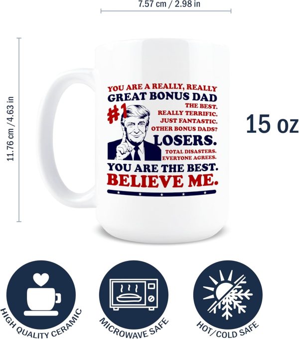 Best Bonus Dad Ever Coffee Mug Funny Gift for Stepdad Father in Law Birthday Christmas Gift Idea