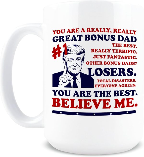 Best Bonus Dad Ever Coffee Mug Funny Gift for Stepdad Father in Law Birthday Christmas Gift Idea