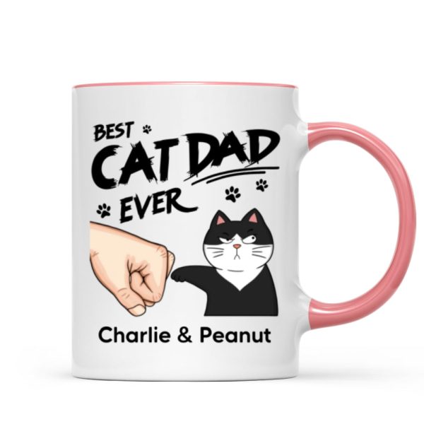 Best Cat Dad Ever Fist Bump Funny Cute Cats Personalized Mug