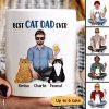Best Cat Dad Ever Real Man Sitting With Cats Father's Day Gift Personalized Mug