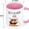 Best Cat Mom Ever Coffee Mug Gift for Cat Mom Women, Mothers Day Birthday Christmas Gift