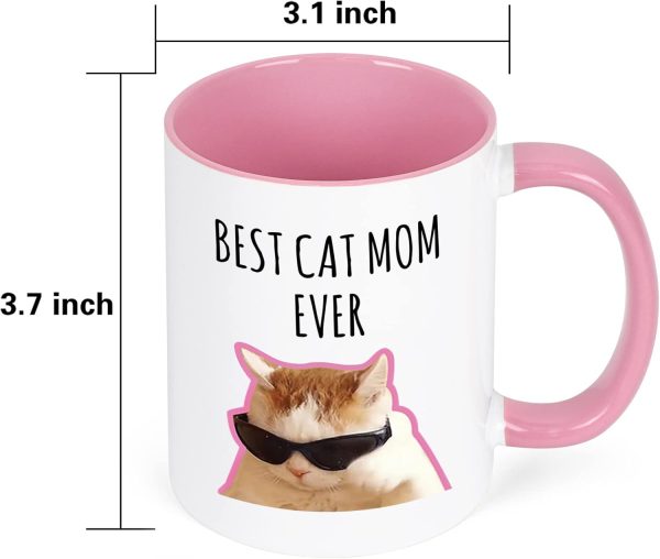 Best Cat Mom Ever Coffee Mug Gift for Cat Mom Women, Mothers Day Birthday Christmas Gift