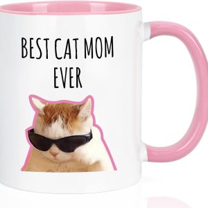 Best Cat Mom Ever Coffee Mug Gift for Cat Mom Women, Mothers Day Birthday Christmas Gift